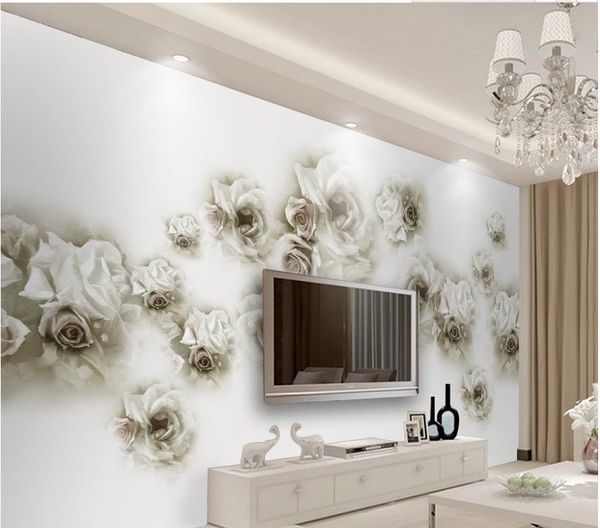 

retro pastoral hand painted roses tv background wall mural 3d wallpaper 3d wall papers for tv backdrop