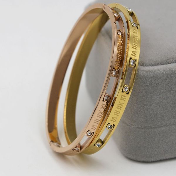 

bangles for women zirconia roman numeral bangle womens wedding noble elegant style bride jewelry, Black