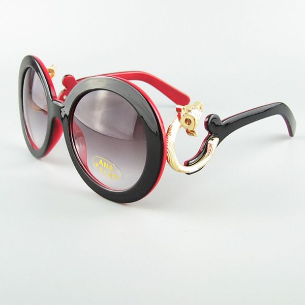

fashion women sunglasses big round frame with clouds temples sun glasses fox head decoration retail ship, White;black