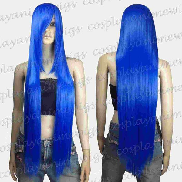 

100cm dark blue heat styleable long cosplay wigs 85_512, Golden;white