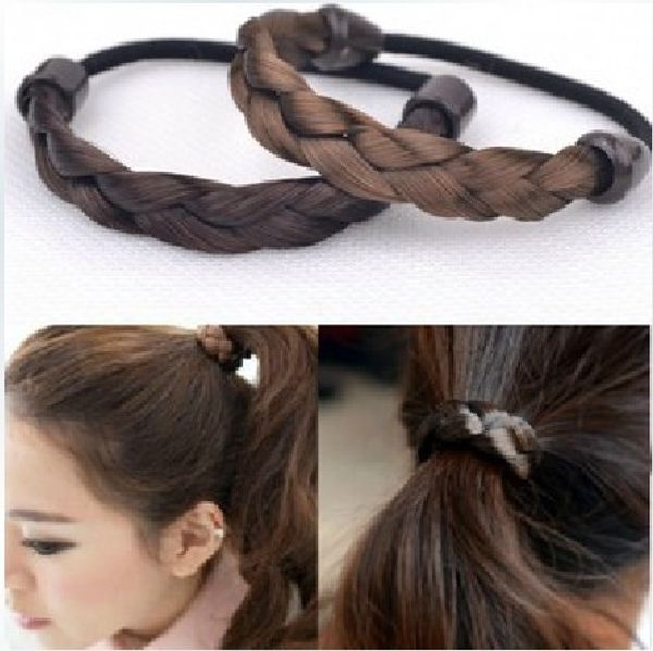 

Волосы Хвост Держатель Мода Стильный Faux Hairband Галстук Стрейч Хвост Эластичный Кан