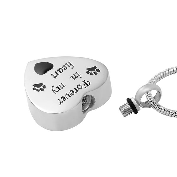 

ijd9704 women's pendants long necklace pet cat dog cremation urn necklace stainless steel pet cremation containers, Silver