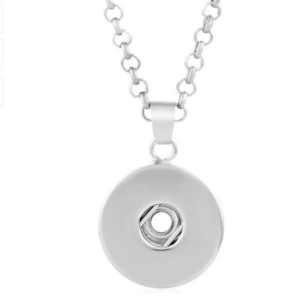 

нуса 18 мм оснастки кнопка ожерелье посеребренная кожа цепи ожерелье для женщин имбирь оснастки кнопку ювелирные изделия, Silver