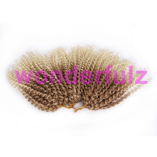 Ombre Blonde Curly Hair Extensions Crochet Hair Braids For Kids 8