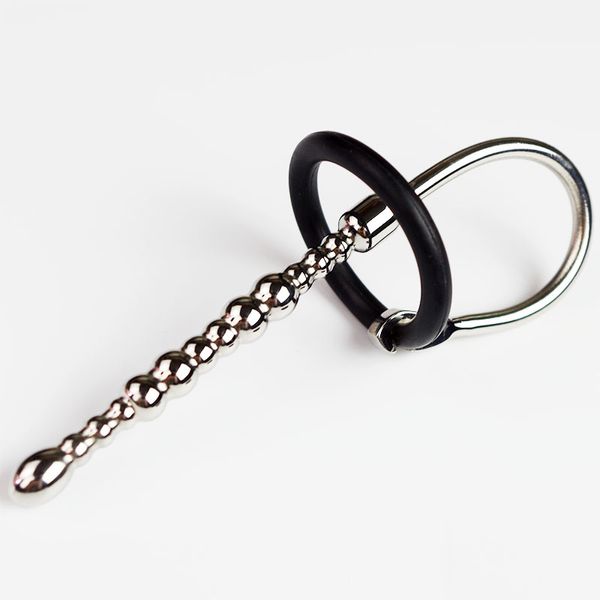 Maschio in acciaio inossidabile Uretrale Sounding Stretching Stimolare Bead Penis Plug Cock Ring BDSM uretra che blocca il dispositivo dilatatore dell'uretra