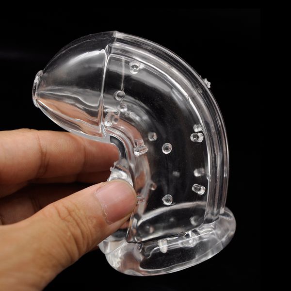 

a347 spikes male flex tpr chastity toys ring-lock cage soft body sheath nntov