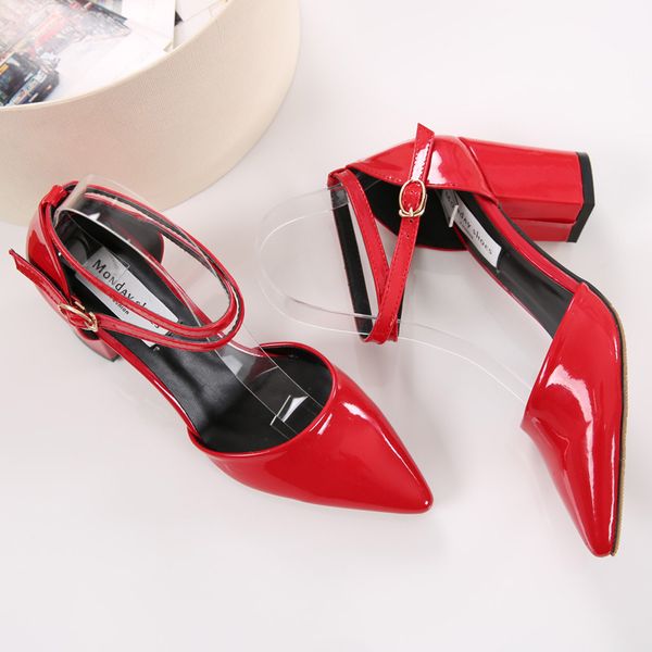 Cuero Cuadrada Alto Cuadradas Mujeres Atadas Punta Japonesas Coreanas De Tobilleras Compre Con Gladiador Sandalias Cordones Tacón lK1cFJ
