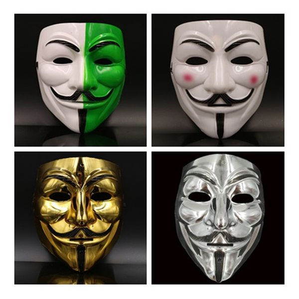 

v mask vendetta white yellow mask anonymous guy fawkes fancy costume halloween masks masquerade v masks for halloween ic534