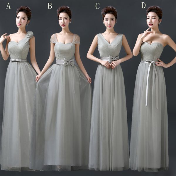 soft tulle a line bridesmaid dress with bow 2017 elegant bridesmaid formal dress summer wedding party dress lace up, White;pink