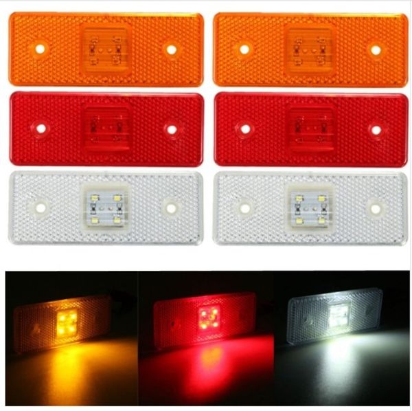 

новый 24v 4 светодиодный грузовой автомобиль с прицепом грузовой автомобиль боковой габаритный фонарь янтарный белый красный