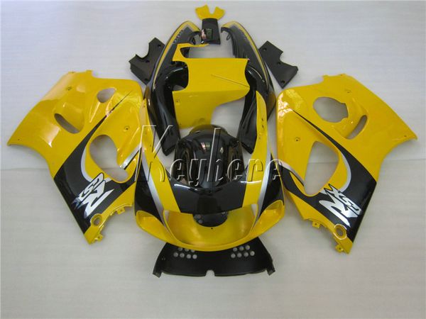 

abs plastic fairing kit for suzuki gsxr600 96 97 98 99 yellow black bodywork fairings set gsxr750 1996 1997 1998 1999 oi29