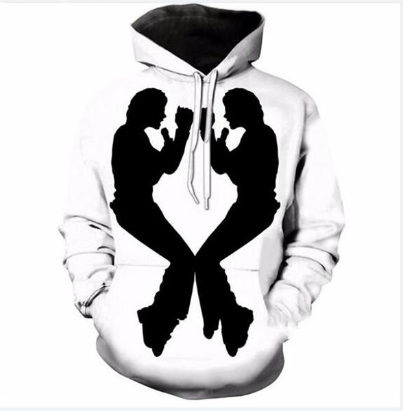 

2017 autumn winter men women new fashion 3d hoodies king of pop - michael jackson printing casual hoody funny sweatshirt xk128, Black