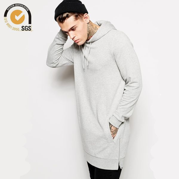 All'ingrosso-più nuovo abbigliamento streetwear Felpa con cappuccio da uomo con palangari Felpe con cappuccio oversize Felpa con cappuccio lunga con cerniera hip-hop da uomo Spedizione gratuita