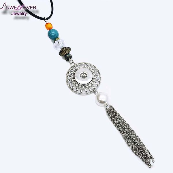 

bohemia 102 rhinestones 18mm snap button necklace necklaces pendants diy jewelry for women men 60cm, Silver