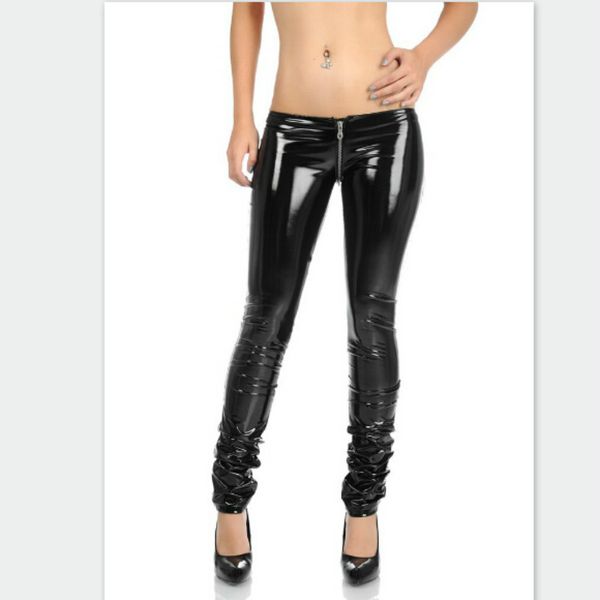

fasion black buttocks u fork zipper skinny women casual pants ds acting supercool tights full length pencil pants, Black;white