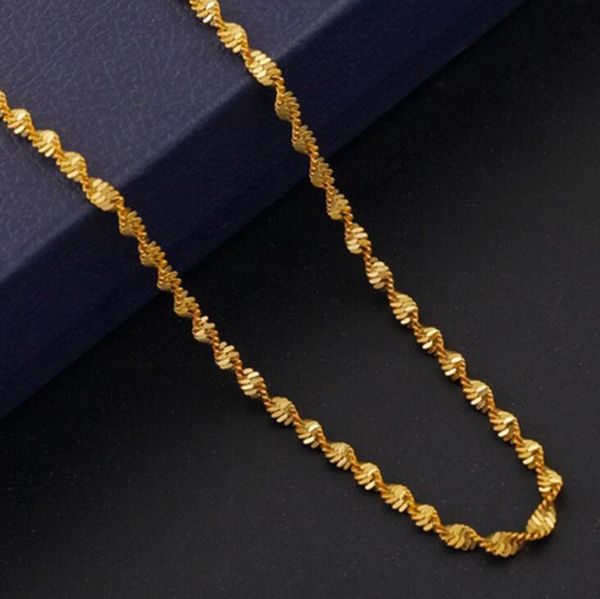 

1mm 18k gold plated chain wave necklace pendant chain of diy accessories gold chains necklace, Silver