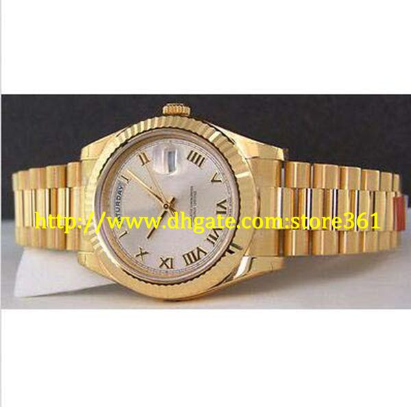 

store361 new arrive watch 41mm 18kt president jumbo ii silver roman 218238, Slivery;brown