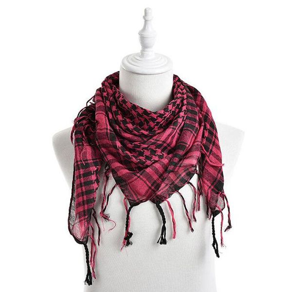 

wholesale- new fashion 5 colors women men polyester scarf shawl checkered arab grid neck keffiyeh palestine scarf wrap 100*100 cm, Blue;gray