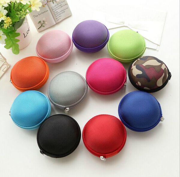 

mini earphone storage carrying bag earphone earbud zipper case cover for usb cable key coin dhl 10 color