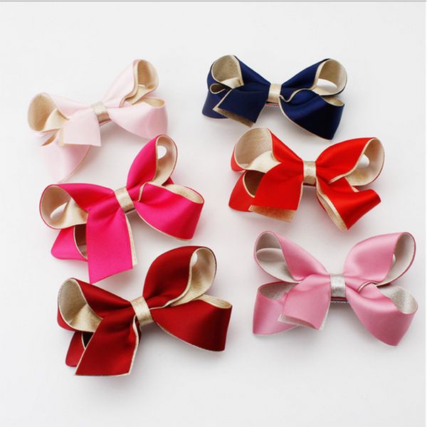 

new grosgrain лента твердые бабочка лук заколки заколки для детей дети девочки аксессуары для новорожденных, Slivery;white