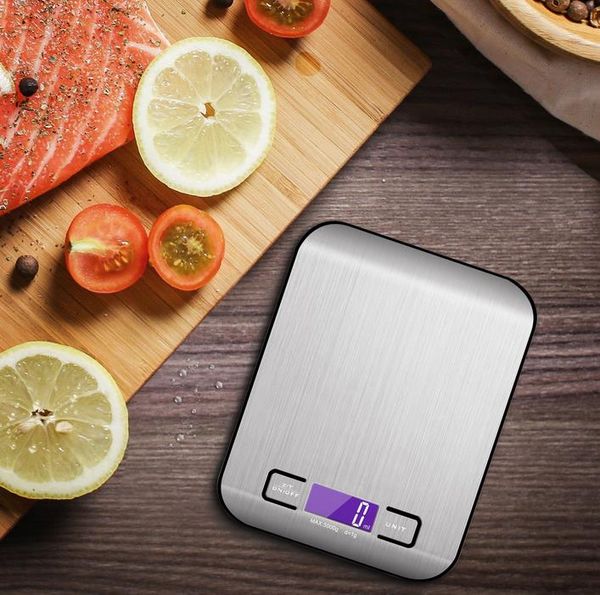 Bilancia da cucina digitale in acciaio inossidabile, bilancia alimentare multifunzione Antimacchia SENZA BATTERIA LLFA