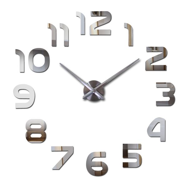 

wholesale- 2016 new real mute wall clock watch living room needle quartz home decoration clocks acrylic mirror sticker diy ing