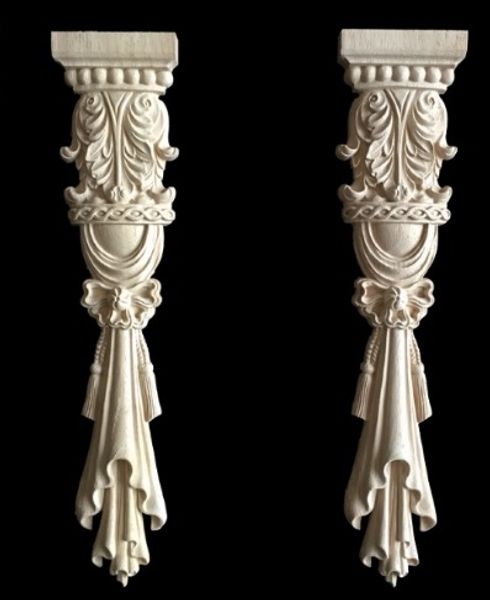 

30x6.5cm european style furniture stigma rome column carved wood decoration