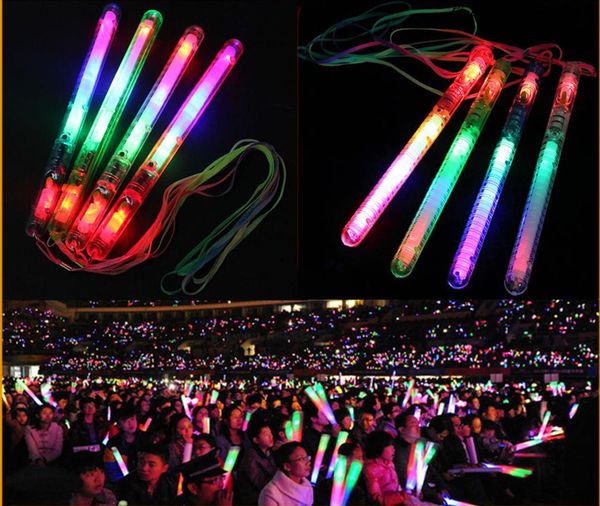 

brand new multi colorful led flashing night light lamp glow wand sticks + strap birthday christmas party festival camp