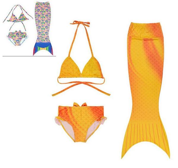 

children swimsuit 2017 girl kids mermaid swimmable bikini set fancy girl beach swimwear bathing suit bikini ing, Blue