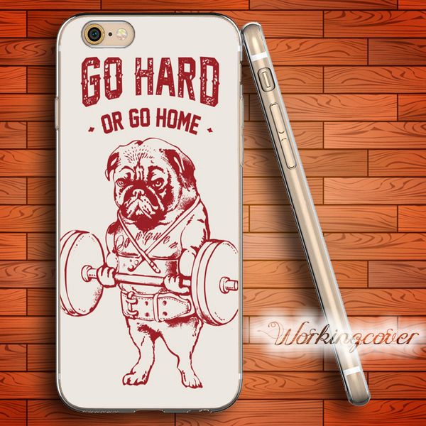 

capa go hard or go home soft clear tpu case for iphone 6 6s 7 plus 5s se 5 5c 4s 4 case silicone cover