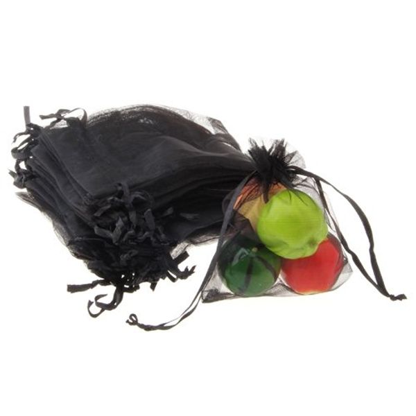 

promotion 60 x organza drawstring jewellery gift bag pouch black hot