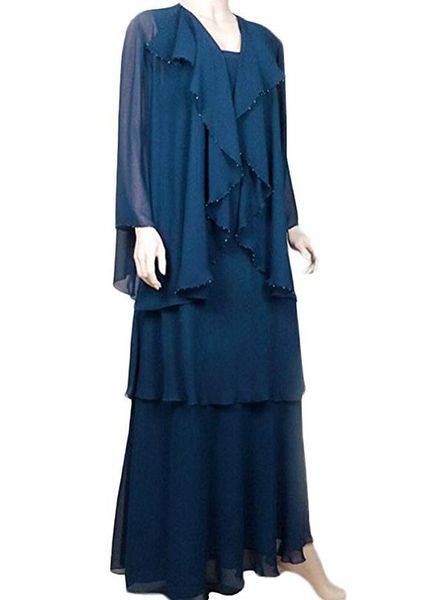 

chiffon mother of the bride dress formal gown with jacket long mother of the groom dress for wedding party, Black;red