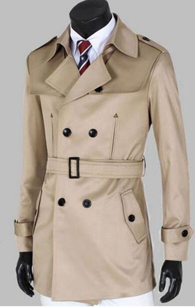 

the new men's autumn/winter in europe and the cultivate one's morality personality double-breasted epaulettes trench coat /m-2xl, Black