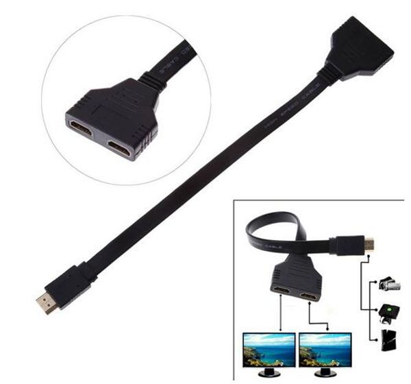 

1 in 2 out splitter cable adapter converter 1080p hdmi male to 2 female