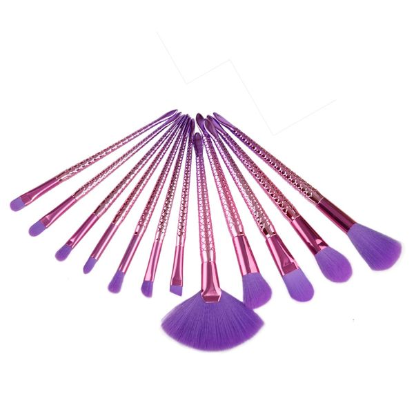 

12pcs makeup brushes set mermaid color handle cosmetic foundation eyeshadow blusher powder blending brush beauty tools kits