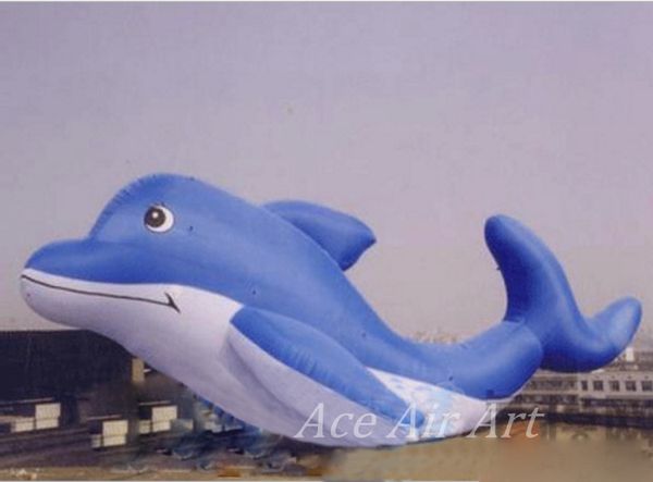 Item de publicidade ao ar livre gigante de 10 metros de comprimento para golfinho inflável para evento e show ou loja aberta
