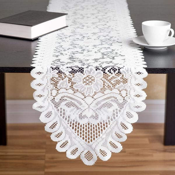 

polyester jacquard table runner knitted lace table runners 13x96 inch or chair sashes rose lace table runner