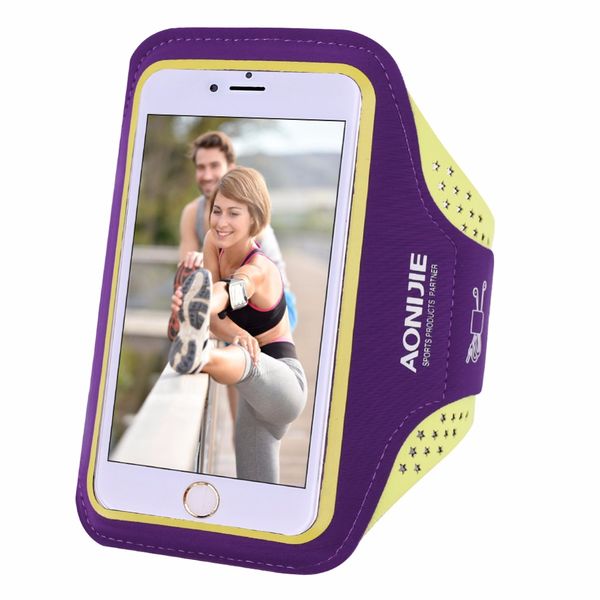 

wholesale- aonijie women men running arm pack outdoor sport hiking camping gym fitness 5.5 4.7 inch touch screen iphone 6s mobile phone bag