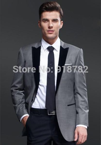 

wholesale- 2017 custom made black pants dark grey groom suits formal tuxedos for men business men suits new design wedding brand clothing, White;black