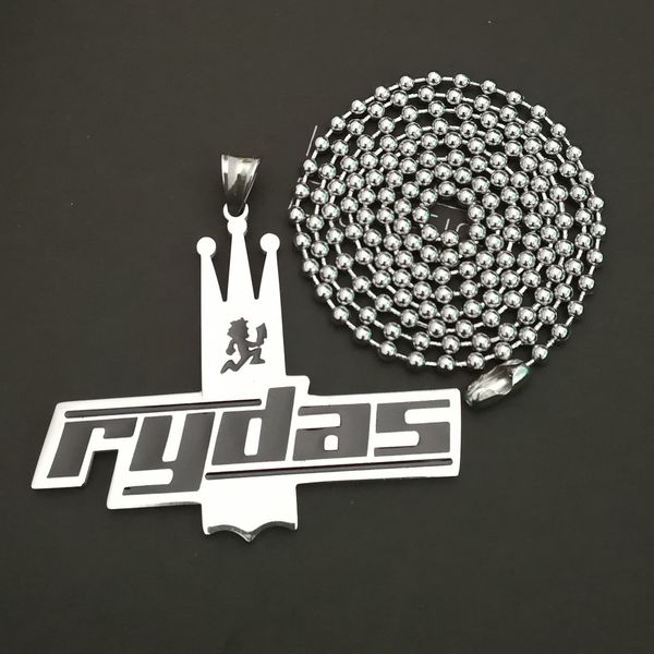 

cool psychopathic rydas black crown charm pendant icp twiztid/30'' ball neckalce high polish can be customized charm, Silver
