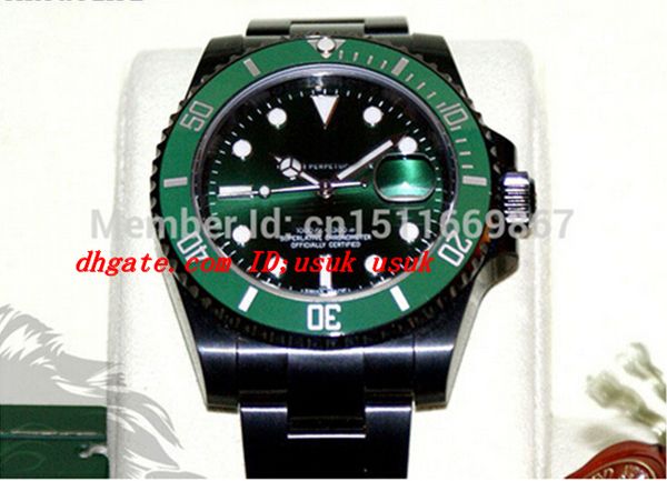 

new luxury wristwatch sapphire ceramic green bezel dial 16610 116610 116610lv automatic men's watch watches, Slivery;brown