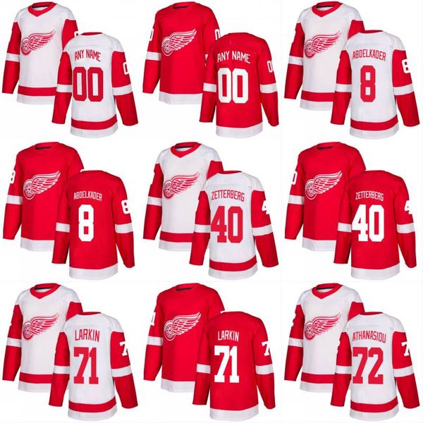 

2017-2018 Season Detroit Red Wings Jersey 72 Andreas Athanasiou 71 Dylan Larkin 40 Henrik Zetterberg 9 Gordie Howe Custom Any Hockey Jerseys