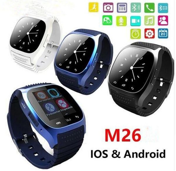 

новейшие умные часы bluetooth smartwatch m26 со светодиодным дисплеем барометр alitmeter музыкальный плеер шагомер для android ios мобильный