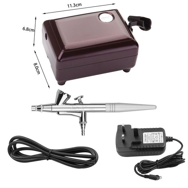 

Puplre Special Beauty Mini Air Compressor Set Single Action Trigger Airbrush Kit 0.4mm Needle Air-Paint Art Paint Makeup Tattoo Cake Decor