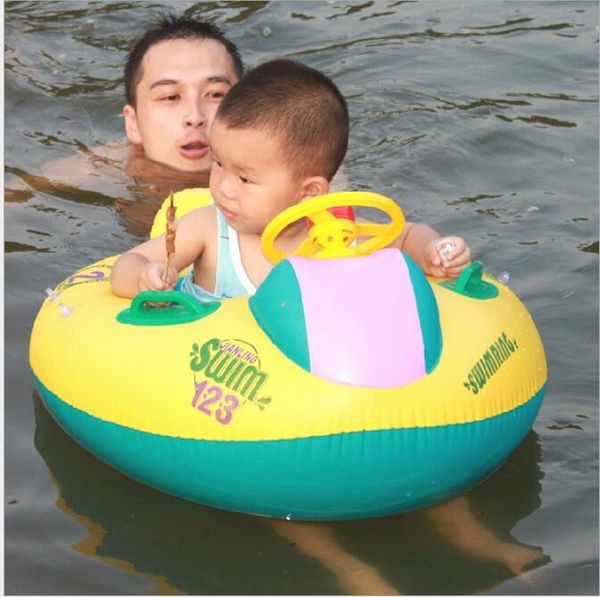 Baby Pool Float Kinder aufblasbare Schwimmen Ring mit einstellbarem Sonnenschutz Vordach-Sicherheits-Sitzring Matratze für Alter 6-36 Monate Kleinkinder