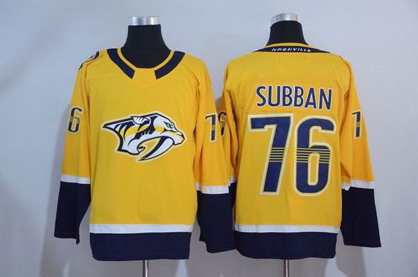 

#76 P.K. Subban Jersey 2017-2018 Season Nashville Predators Jerseys New Team Hockey Jerseys Free Shipping