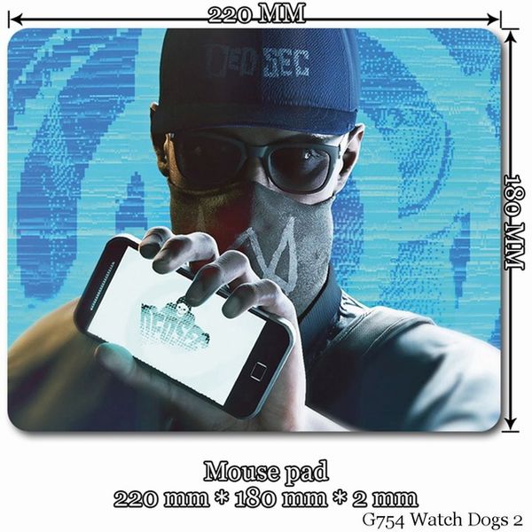 

wholesale- decoration place pad for g754 watch dogs 2 mouse mat (28x20cm & 22x18cm