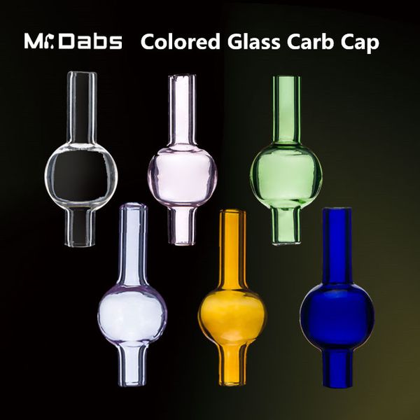 Colorato universale Bubber Ball Style Glass Carb Cap Accessori per fumatori per la maggior parte dei bangers al quarzo a ciotola piatta Colorati per pipe ad acqua su mr dabs