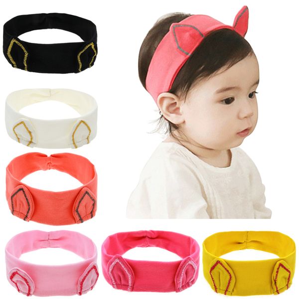 

2017 new baby girl headband cartoon kitty ear head band kid ela tic cotton hairband fa hion children hair acce orie headband kha152