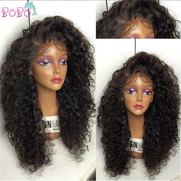Mongolian Kinky Curly Full Lace Human Hair Wigs Virgin Glueless